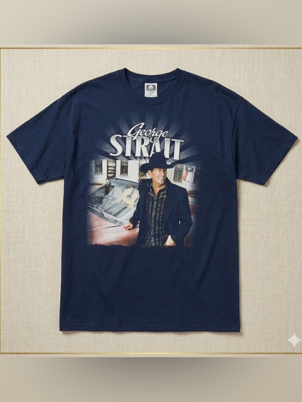 George Strait 2010 Tour Merch T-Shirt Navy Gildan Cotton Men's Size 2XL